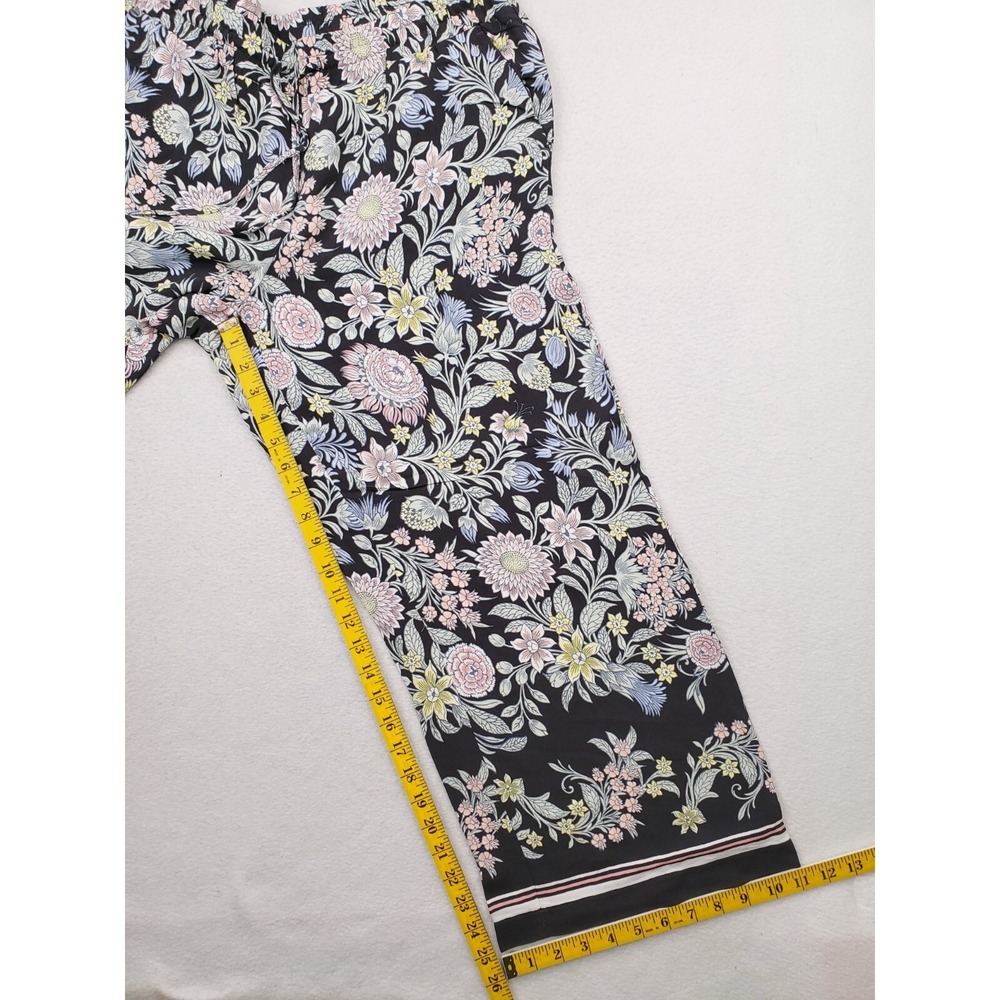 Loft Pants Women Medium Floral Crop Relaxed Wide Leg BOHO Y2K Lightweight Lounge - Picture 11 of 13